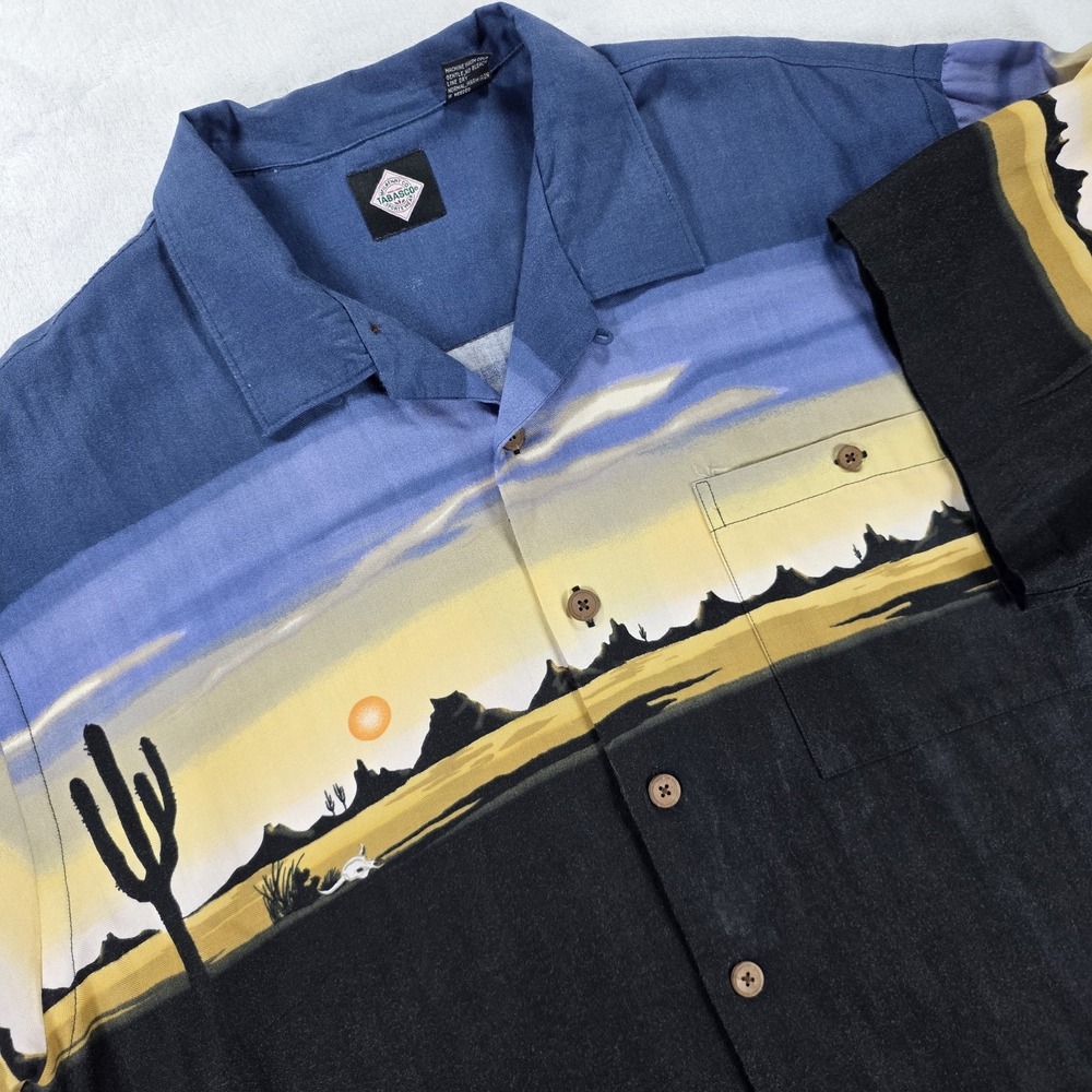 Tabasco‎ Aztec Button Up Shirt Men Sz Medium Black Western Cotton/rayon